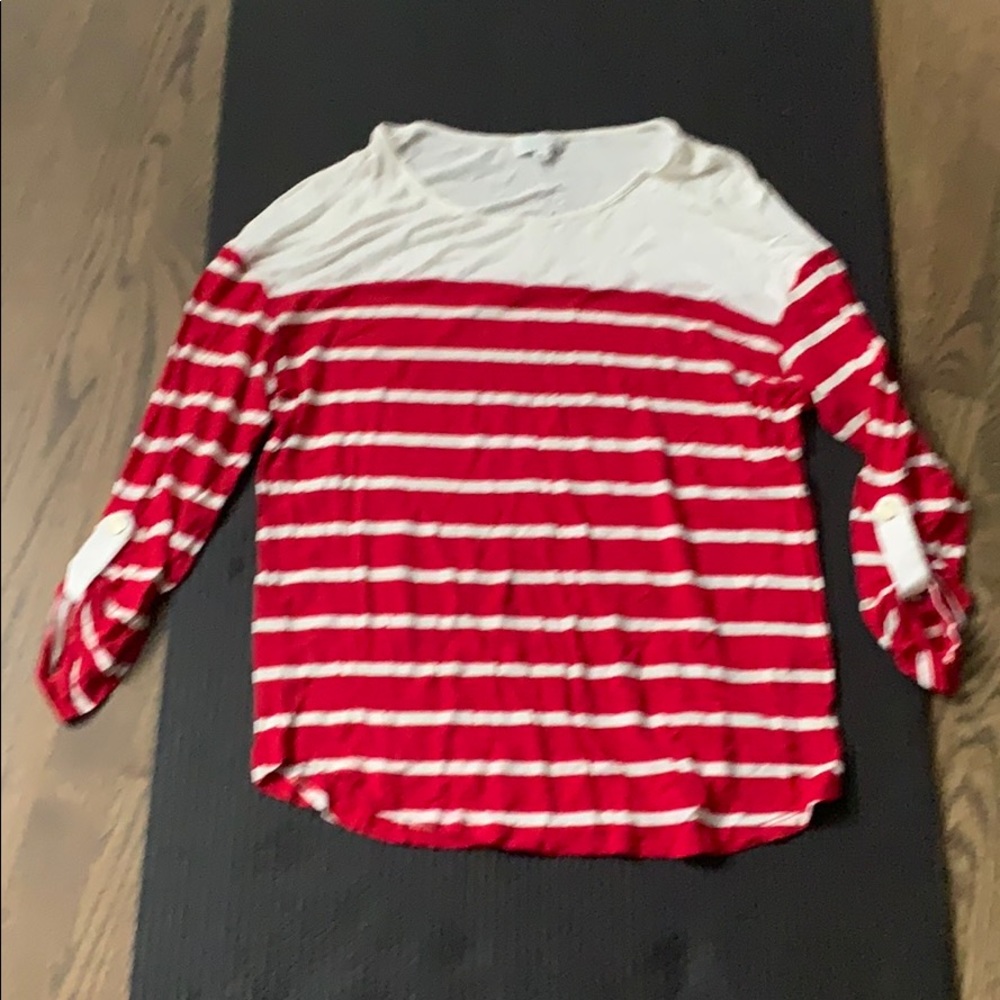 Joseph A Striped Crew Top Long Sleeve